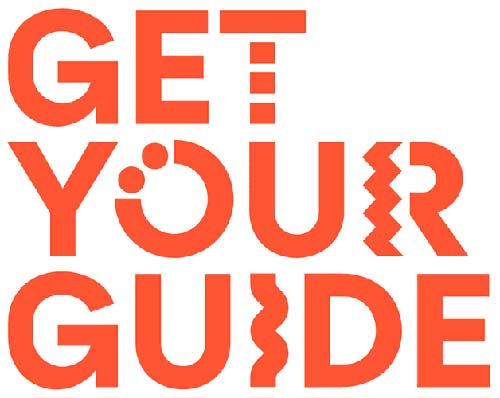 GetYourGuide website displayed on a tablet, showing popular tours and activities in a travel destination